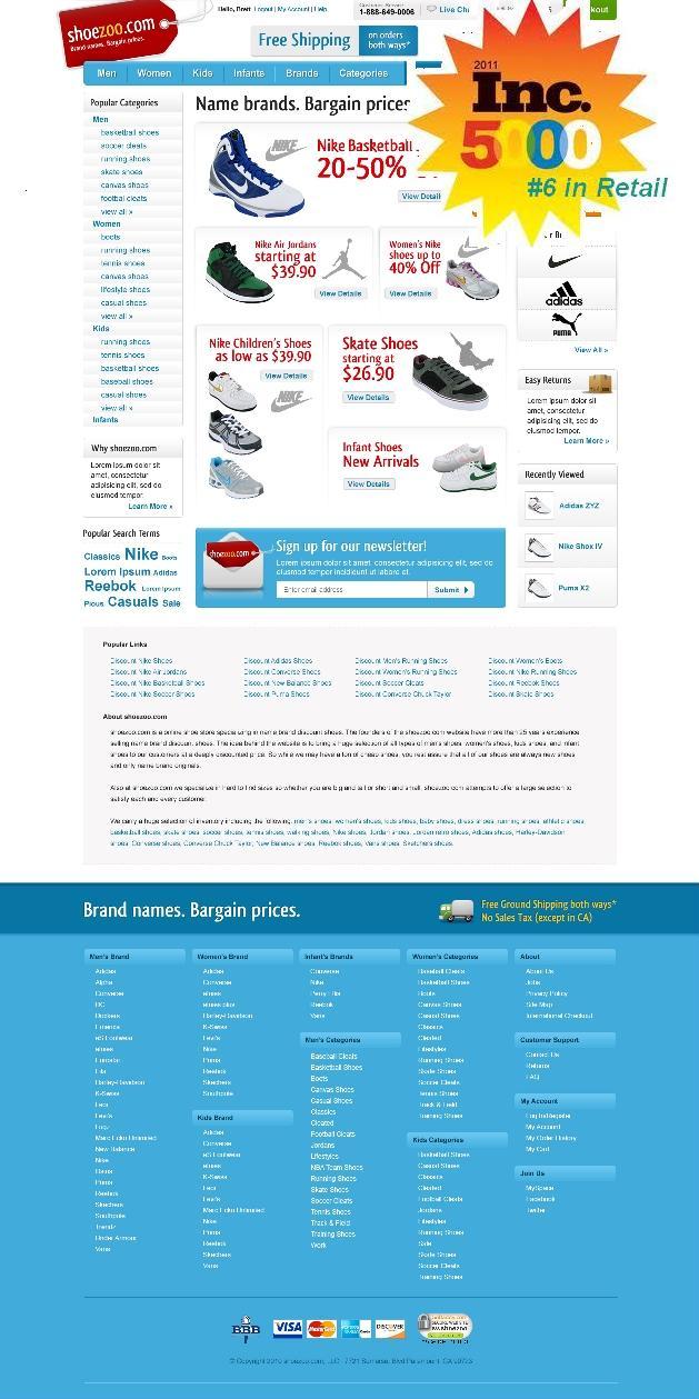 shoezoo.com homepage